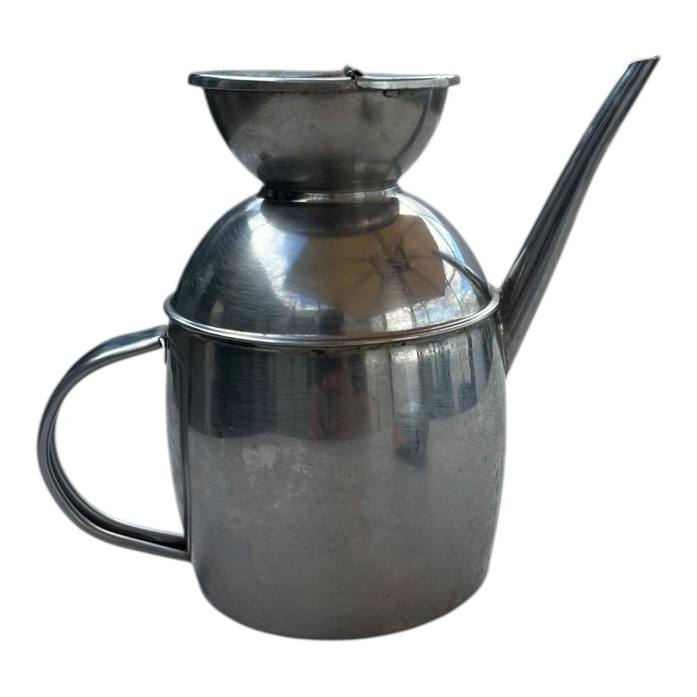 Ipac Inox Vintage Italian Stainless Steel 18/10 Olive Oil Carafe Dispenser 5.5"